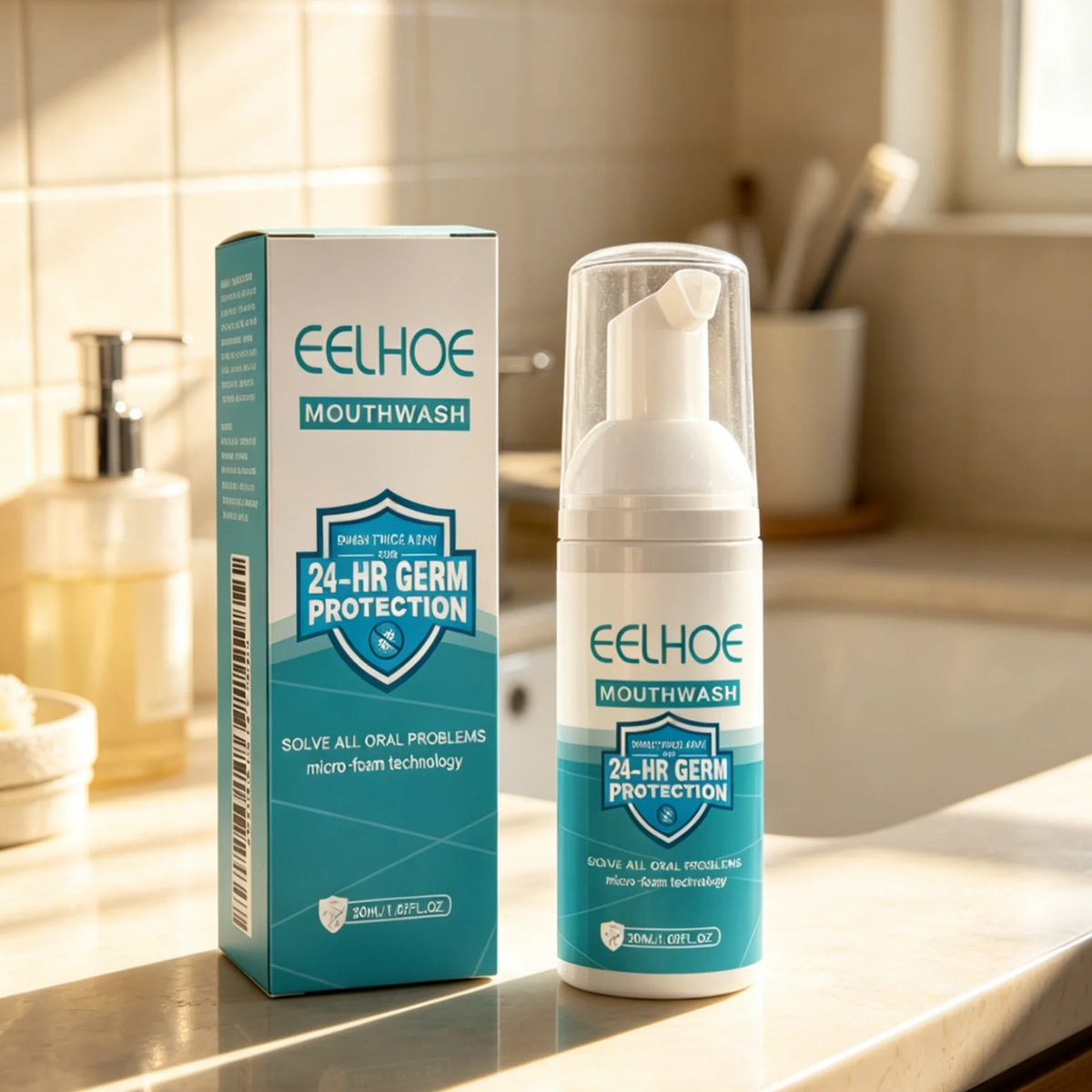 EELHOE Foam Mouthwash Prevent Tooth Decay Plaque Removal Bad Breath Treatment 24 Hour Protection Gum Care Whitening Toothpaste