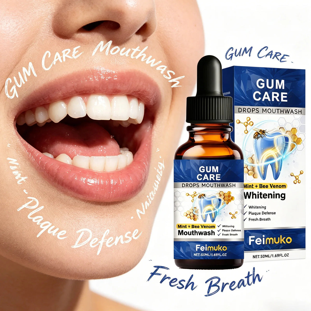 Bee Venom Mouthwash Remove Mouth Odor Reduce Yellowing Tooth Stains Cleaning Gum Refreshing Portable Oral Hygiene Care Liquid