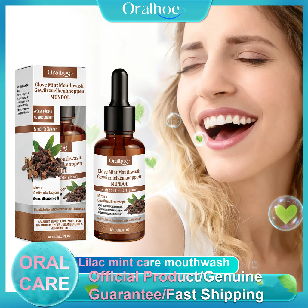 Oralhoe Cinnamon Mint Mouthwash, Herbal Formula for Teeth & Gums Care, Cool Refreshing Oral Rinse, Deep Clean Teeth, Freshen Bre