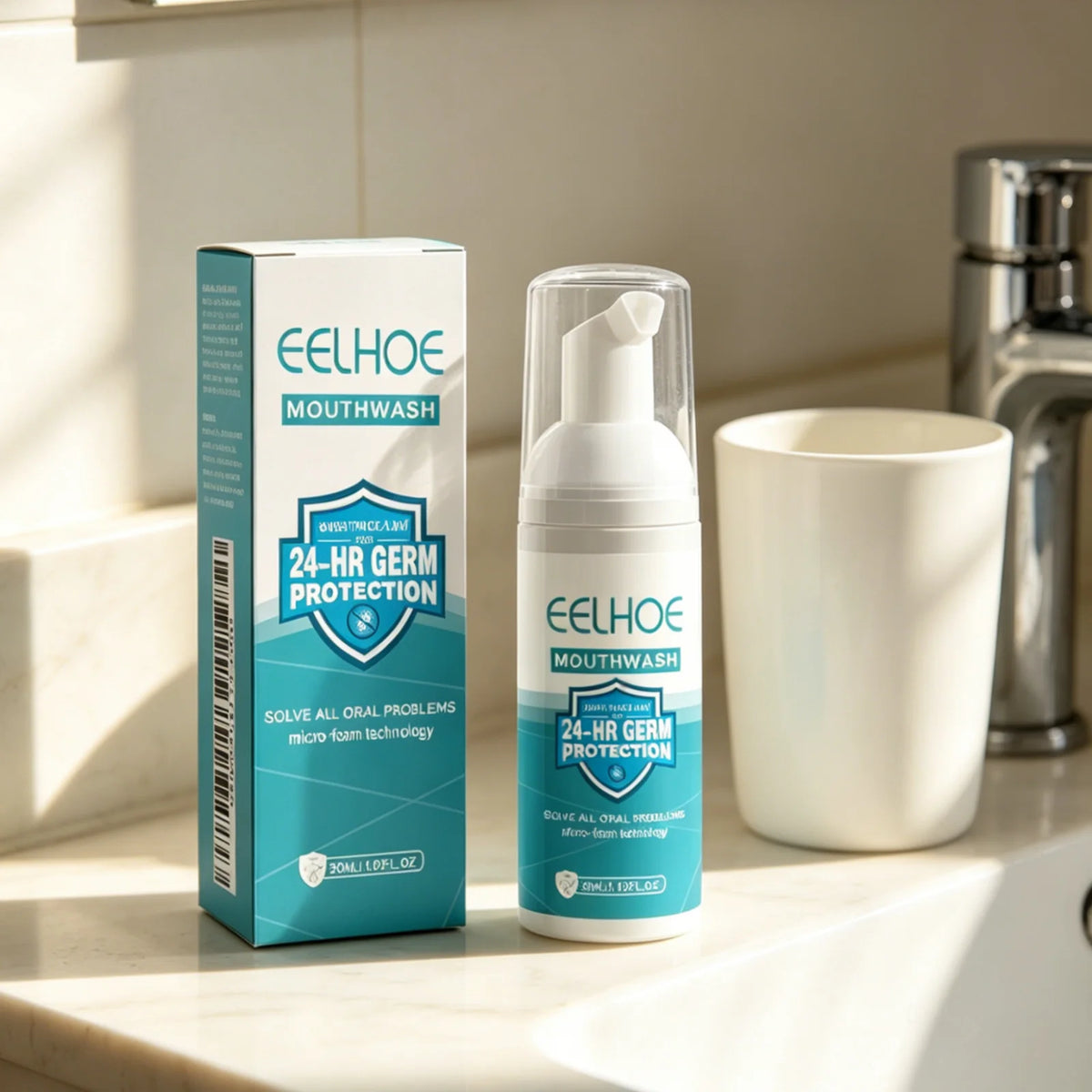EELHOE Foam Mouthwash Prevent Tooth Decay Plaque Removal Bad Breath Treatment 24 Hour Protection Gum Care Whitening Toothpaste