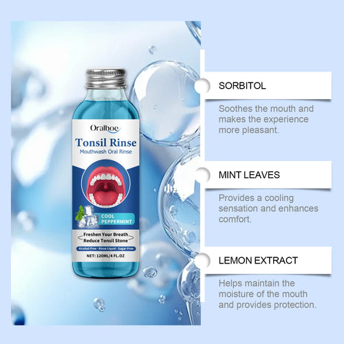 120ml ORALHOE Mouthwash Oral Rinse Remove Food Residues Bad Breath Reduce Tonsil Stone Eliminate Odor Breath Oral Care